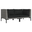 vidaXL 7 Piece Steel Garden Lounge Set in Black/Gray