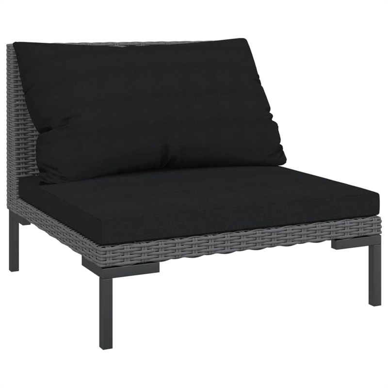 vidaXL 7 Piece Steel Garden Lounge Set in Black/Gray