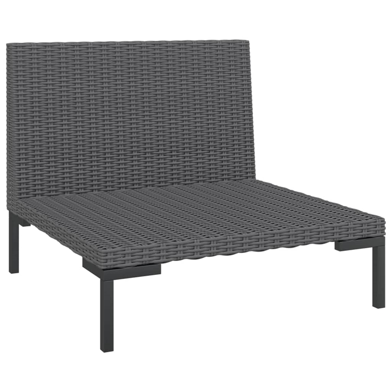 vidaXL 7 Piece Steel Garden Lounge Set in Black/Gray