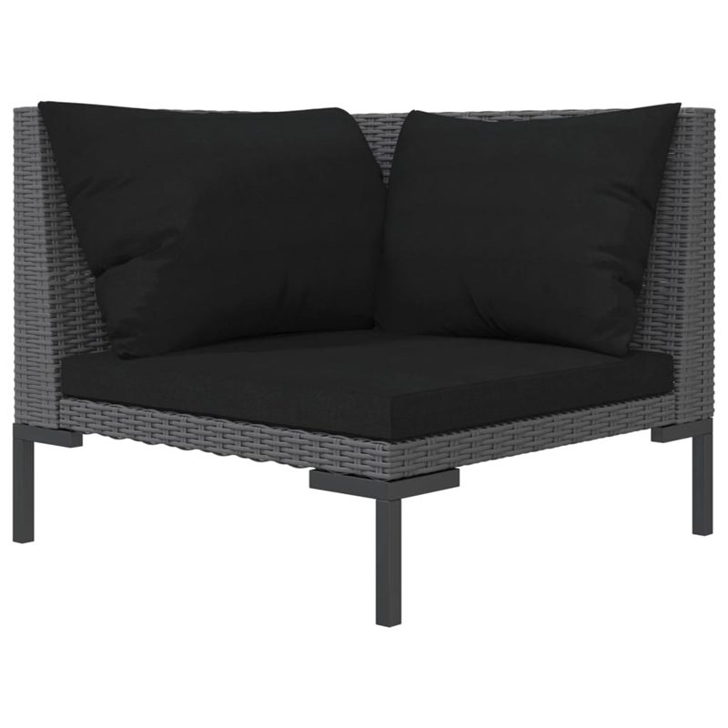 vidaXL 8 Piece Poly Rattan Garden Lounge Set in Gray