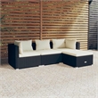 vidaXL 4 Piece Steel Garden Lounge Set in Black/Cream