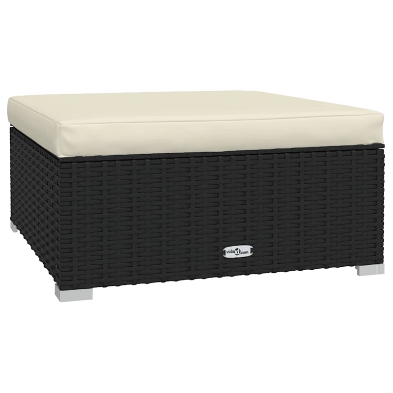 vidaXL 4 Piece Steel Garden Lounge Set in Black/Cream