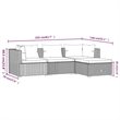 vidaXL 4 Piece Steel Garden Lounge Set in Black/Cream