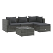 vidaXL 5 Piece Steel Garden Lounge Set in Gray/Anthracite