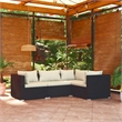 vidaXL 4 Piece Steel Garden Lounge Set in Black/Cream