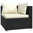 vidaXL 4 Piece Steel Garden Lounge Set in Black/Cream