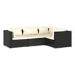 vidaXL 4 Piece Steel Garden Lounge Set in Black/Cream