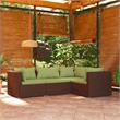 vidaXL 4 Piece Steel Garden Lounge Set in Green/Brown
