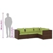 vidaXL 4 Piece Steel Garden Lounge Set in Green/Brown