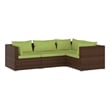 vidaXL 4 Piece Steel Garden Lounge Set in Green/Brown
