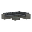 vidaXL 7 Piece Poly Rattan Garden Lounge Set in Gray/Anthracite