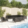 vidaXL 9 Piece Poly Rattan Garden Lounge Set in Black/Gray