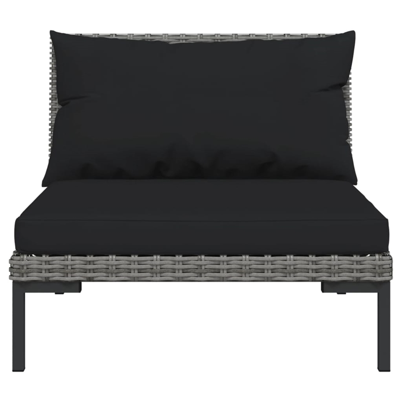 vidaXL 9 Piece Poly Rattan Garden Lounge Set in Black/Gray