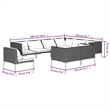 vidaXL 9 Piece Poly Rattan Garden Lounge Set in Black/Gray