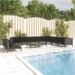 vidaXL 11 Piece Small Garden Lounge Set in Black/Gray