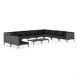 vidaXL 11 Piece Small Garden Lounge Set in Black/Gray
