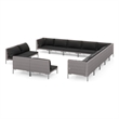 vidaXL 13 Piece Steel Garden Lounge Set in Black/Gray