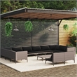 vidaXL 13 Piece Steel Garden Lounge Set in Black/Gray