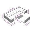 vidaXL 13 Piece Steel Garden Lounge Set in Black/Gray