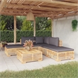 vidaXL 6 Piece Wood Garden Lounge Set in Gray/Natural