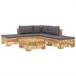 vidaXL 6 Piece Wood Garden Lounge Set in Gray/Natural