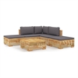 vidaXL 6 Piece Wood Garden Lounge Set in Gray/Natural