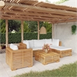 vidaXL 6 Piece Wood Garden Lounge Set in White/Cream