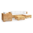 vidaXL 6 Piece Wood Garden Lounge Set in White/Cream