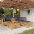 vidaXL 6 Piece Wood Garden Lounge Set in Gray