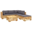 vidaXL 6 Piece Wood Garden Lounge Set in Gray