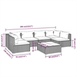 vidaXL 7 Piece Steel Garden Lounge Set in Black/Cream