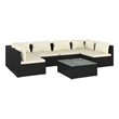 vidaXL 7 Piece Steel Garden Lounge Set in Black/Cream