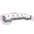 vidaXL 7 Piece Steel Garden Lounge Set in Black/Blue