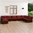 vidaXL 9 Piece Poly Rattan Garden Lounge Set in Brown