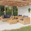 vidaXL 5 Piece Wood Garden Lounge Set in Gray