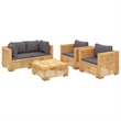 vidaXL 5 Piece Wood Garden Lounge Set in Gray