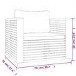 vidaXL 8 Piece Wood Garden Lounge Set in White/Cream