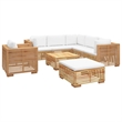 vidaXL 8 Piece Wood Garden Lounge Set in White/Cream
