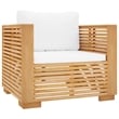 vidaXL 8 Piece Wood Garden Lounge Set in White/Cream