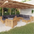 vidaXL 12 Piece Wood Garden Lounge Set in Gray