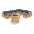 vidaXL 12 Piece Wood Garden Lounge Set in Gray