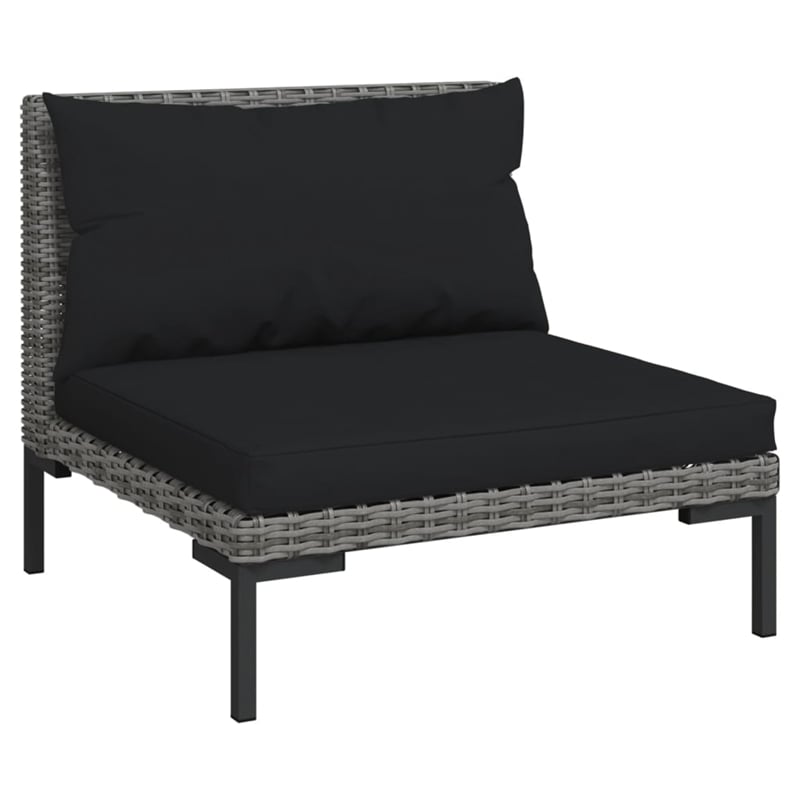 vidaXL 8 Piece Poly Rattan Garden Lounge Set in Black/Gray