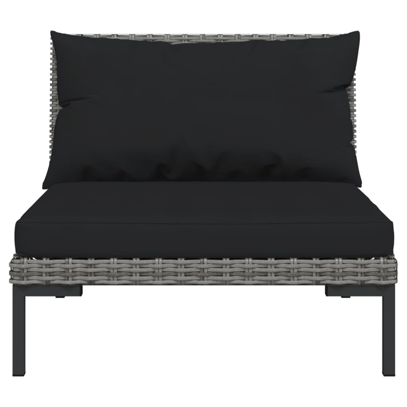 vidaXL 9 Piece Poly Rattan Garden Lounge Set in Black/Gray
