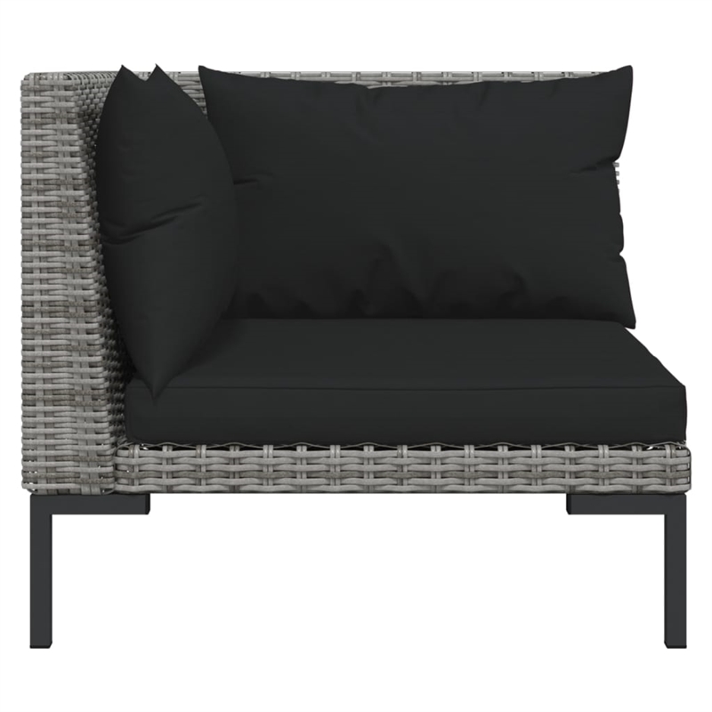 vidaXL 9 Piece Poly Rattan Garden Lounge Set in Black/Gray