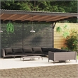 vidaXL 11 Piece Steel Garden Lounge Set in Black/Gray