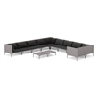 vidaXL 11 Piece Steel Garden Lounge Set in Black/Gray