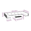 vidaXL 11 Piece Steel Garden Lounge Set in Gray