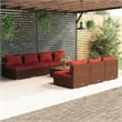 vidaXL 8 Piece Poly Rattan Garden Lounge Set in Red/Brown