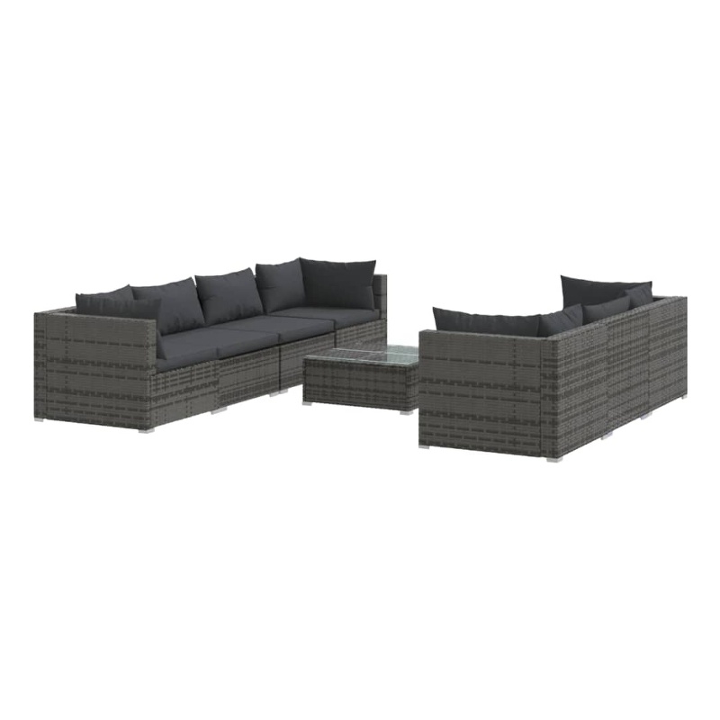 vidaXL 8 Piece Steel Garden Lounge Set in Gray/Anthracite