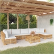 vidaXL 8 Piece Wood Large Garden Lounge Set in White/Cream